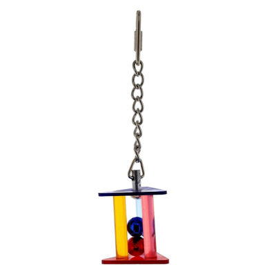Picture of BIRD TOY ACRYLIC TRIANGULAR PRISM W/BELL